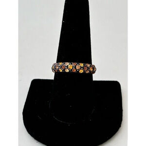 Brighton CRYSTAL VOYAGE Silver Topaz Antique Ring Size 9 ETCHED Silver Plated